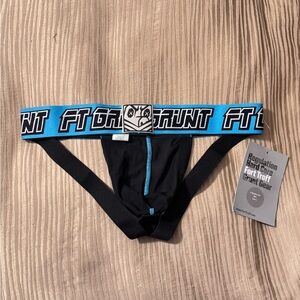Men's Black and Blue Jockstrap